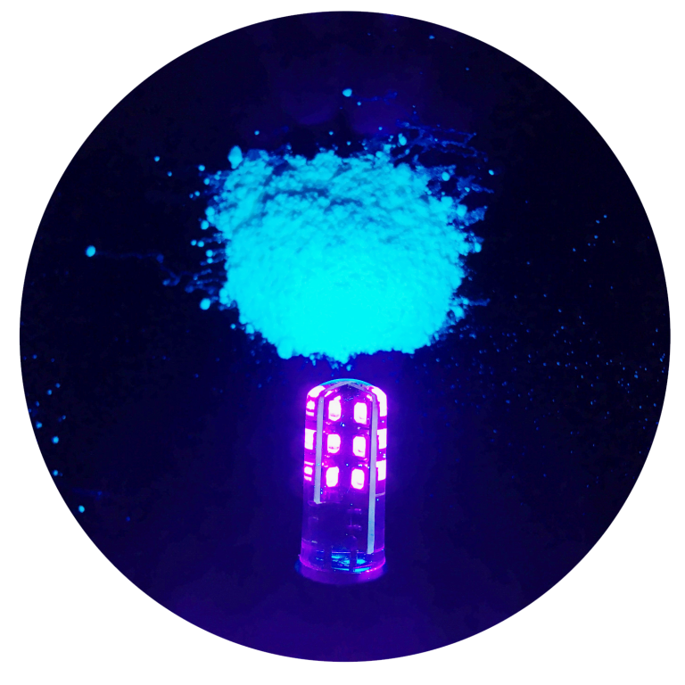 led blacklight with UV glow pigments