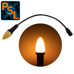 Fire Effect LED Ember Orange Bi-Pin Lamp, 12 volt, 19 lumen 1,000 Kelvin  and Enhanced Effects Light Cable Socket